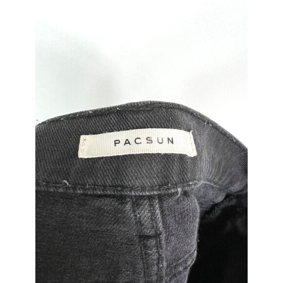 Pacsun high rise straight black cut off jeans - Picture 6 of 9